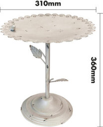 Netagon Outdoor Garden Free Standing Weatherproof Pedestal White Metal Bird Bath - thumbnail 2