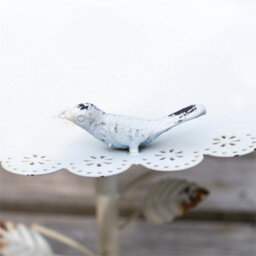 Netagon Outdoor Garden Free Standing Weatherproof Pedestal White Metal Bird Bath - thumbnail 4