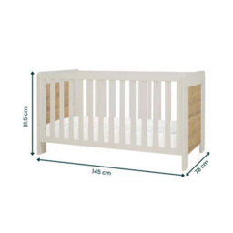 Xample Tutti Bambini Alba Cot Bed With Sprung Mattress, White & Distressed Oak Convertible Baby Cot To Junior/day Bed, Adjustable Base - thumbnail 7