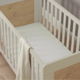 Xample Tutti Bambini Alba Cot Bed With Sprung Mattress, White & Distressed Oak Convertible Baby Cot To Junior/day Bed, Adjustable Base - thumbnail 4