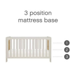 Xample Tutti Bambini Alba Cot Bed With Sprung Mattress, White & Distressed Oak Convertible Baby Cot To Junior/day Bed, Adjustable Base - thumbnail 5