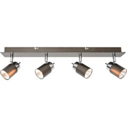 GoodHome Hades Bar Gloss Graphite Chrome Effect 4 Light Spotlight