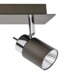 GoodHome Hades Bar Gloss Graphite Chrome Effect 4 Light Spotlight - thumbnail 4