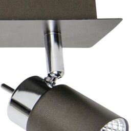 GoodHome Hades Bar Gloss Graphite Chrome Effect 4 Light Spotlight - thumbnail 3