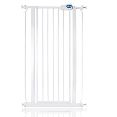Safetots Extra Tall Narrow Metal Safety Gate Pressure Fit, 68.5Cm - 75Cm, White, 104Cm In Height, Extra Tall Baby Gate - image 1