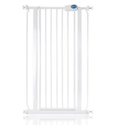 Safetots Extra Tall Narrow Metal Safety Gate Pressure Fit, 68.5Cm - 75Cm, White, 104Cm In Height, Extra Tall Baby Gate - thumbnail 1