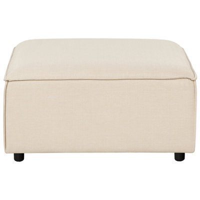 Wyld And Coco Element Beige Modular Square Ottoman Footstool With Black Legs - W86 X D86 X H45Cm - image 1
