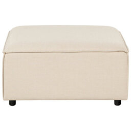 Wyld And Coco Element Beige Modular Square Ottoman Footstool With Black Legs - W86 X D86 X H45Cm - thumbnail 1