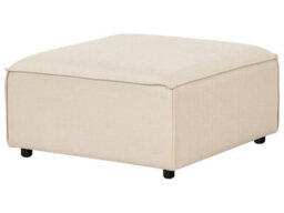 Wyld And Coco Element Beige Modular Square Ottoman Footstool With Black Legs - W86 X D86 X H45Cm - thumbnail 3