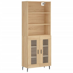Berkfield Highboard Sonoma Oak 69.5X34X180 Cm Engineered Wood - thumbnail 2