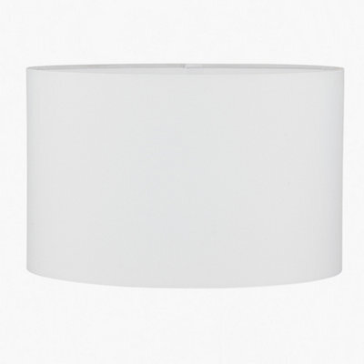 Pacific Lifestyle 40Cm Ivory Drum Poly Cotton Table Lamp Shade White Cylinder Lampshade - image 1