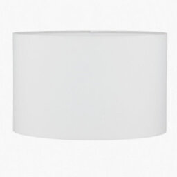 Pacific Lifestyle 40Cm Ivory Drum Poly Cotton Table Lamp Shade White Cylinder Lampshade - thumbnail 1