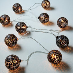 10 Warm White Leopard Print Led String Lights With Timer Function Clear Cable - thumbnail 1