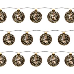 10 Warm White Leopard Print Led String Lights With Timer Function Clear Cable - thumbnail 2
