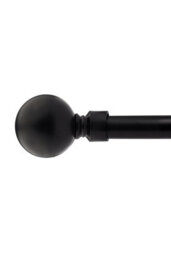 Unknown 16-19mm Sphere Extendable Eyelet Metal Curtain Pole Set Black 160-300Cm - thumbnail 1