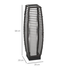 Outsunny Rattan Solar Floor Lamp W/ Auto On/off Led Light For Porch, Yard, Grey - thumbnail 3