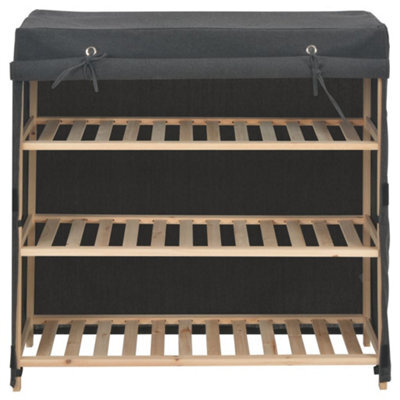 Berkfield Versatile Shoe Cabinet With Cover Grey 79X40X80 Cm Fabric - image 1