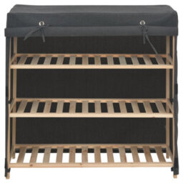 Berkfield Versatile Shoe Cabinet With Cover Grey 79X40X80 Cm Fabric - thumbnail 1