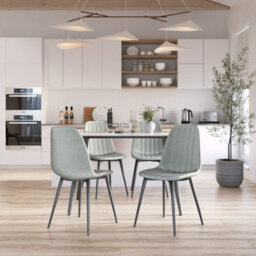 Urbn-Living Urbnliving Anti Stain Velvet Dining Chairs Padded Seat Metal Legs For Kitchen Office, 4Xmint
