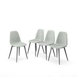 Urbn-Living Urbnliving Anti Stain Velvet Dining Chairs Padded Seat Metal Legs For Kitchen Office, 4Xmint - thumbnail 5