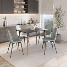 Urbn-Living Urbnliving Anti Stain Velvet Dining Chairs Padded Seat Metal Legs For Kitchen Office, 4Xmint - thumbnail 3