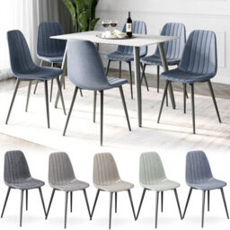 Urbn-Living Urbnliving Anti Stain Velvet Dining Chairs Padded Seat Metal Legs For Kitchen Office, 4Xmint - thumbnail 7