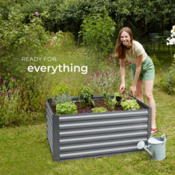 Tectake Raised Bed Salvia - Galvanised Steel, Weather-Resistant, 600 L Capacity 120 X 90 X 57 Cm - Silver - thumbnail 8