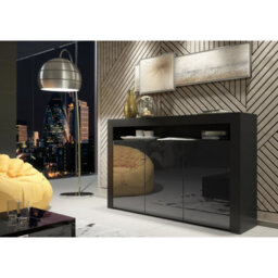 Sideboard Aether 155Cm - Black With Gloss Doors - thumbnail 2