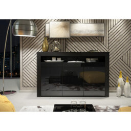 Sideboard Aether 155Cm - Black With Gloss Doors - thumbnail 6