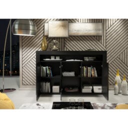 Sideboard Aether 155Cm - Black With Gloss Doors - thumbnail 7