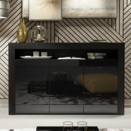 Sideboard Aether 155Cm - Black With Gloss Doors - thumbnail 5