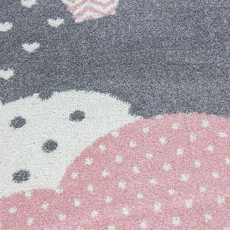 Bravich Pink & Grey Clouds Kids Circle Rug - Bambi - 160Cm - thumbnail 1