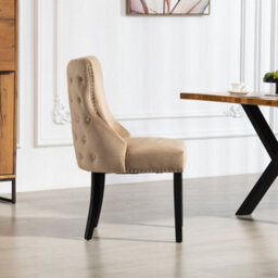 Palata Velvet Fabric Dining Chairs - Set Of 2 - Brown - thumbnail 3