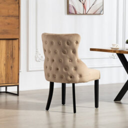 Palata Velvet Fabric Dining Chairs - Set Of 2 - Brown - thumbnail 4