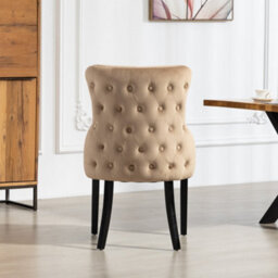 Palata Velvet Fabric Dining Chairs - Set Of 2 - Brown - thumbnail 5