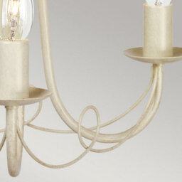 Luminosa Lighting Elstead Minster Chandelier 3 Light Ivory, Gold Finish, E14 - thumbnail 3
