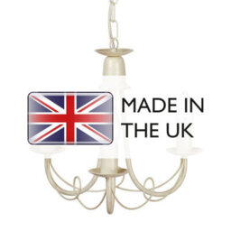 Luminosa Lighting Elstead Minster Chandelier 3 Light Ivory, Gold Finish, E14 - thumbnail 4