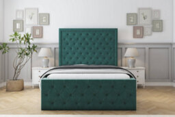 "Sloomy Vienna Emerald Plush Bed Frame With Mattress With 50"" Upholstered Headboard 3' Single" - thumbnail 1