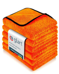 Glart 44 Wg 6 Car Drying Towel Xxl 90 X 60 Cm 6-Piece Set, Microfiber Polishing Cloth Orange, Large Absorbent And Cleaning For