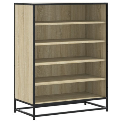 Berkfield Elegant Shoe Cabinet Sonoma Oak 75X38X97.5 Cm Engineered Wood And Metal