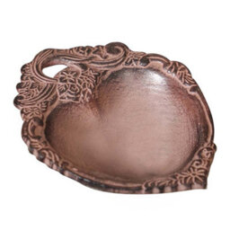 Dibor Vintage Style Cast Iron Trinket Dish Brown Love Heart Ring Earring Cufflink Key Dish With Baroque Edge - thumbnail 2