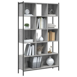 Berkfield Sturdy Bookcase Grey Sonoma 102X28X172 Cm Engineered Wood - thumbnail 4
