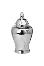 Chrome Ginger Jar - Handcrafted Decorative Vase & Storage - thumbnail 1