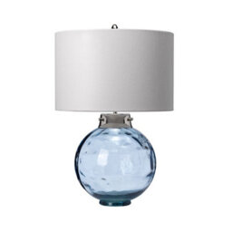 Luminosa Lighting Elstead Kara Table Lamp, Blue, Faux Silk Shade - thumbnail 1