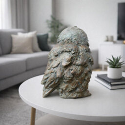 Gifts Direct 2 U Bronze Patina Owl Sculpture With Textured Verdigris Finish - thumbnail 3