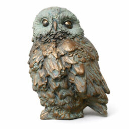Gifts Direct 2 U Bronze Patina Owl Sculpture With Textured Verdigris Finish