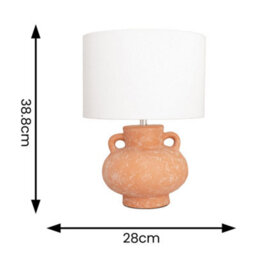 Valuelights Theo Linen Drum Lamp Shade Terracotta Vase Hand Finished Table Lamp - thumbnail 4