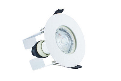 Luminosa Lighting Luminosa Evofire Fire Rated Downlight 70mm Cutout 3Pack Ip65 White Round + Gu10 Holder & Insulation Guard