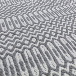 Grey Outdoor Rug, Geometric Stain-Resistant Rug For Patio Decks Garden Balcony, 2mm Modern Outdoor Rug-160Cm X 230Cm - thumbnail 2