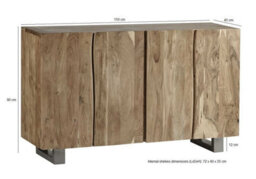 Wyld Haus Wellington Acacia Sideboard, Solid Acacia, 4 Doors, 1500 X 900 X 450mm - thumbnail 5